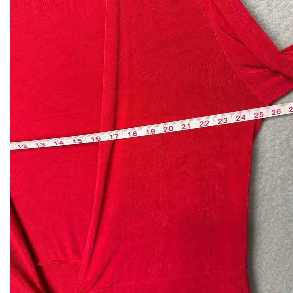 Chico's Travelers Liquid Knit Jacket Red SZ XL Red Wrinkle Free Travel Resort - Picture 3 of 8